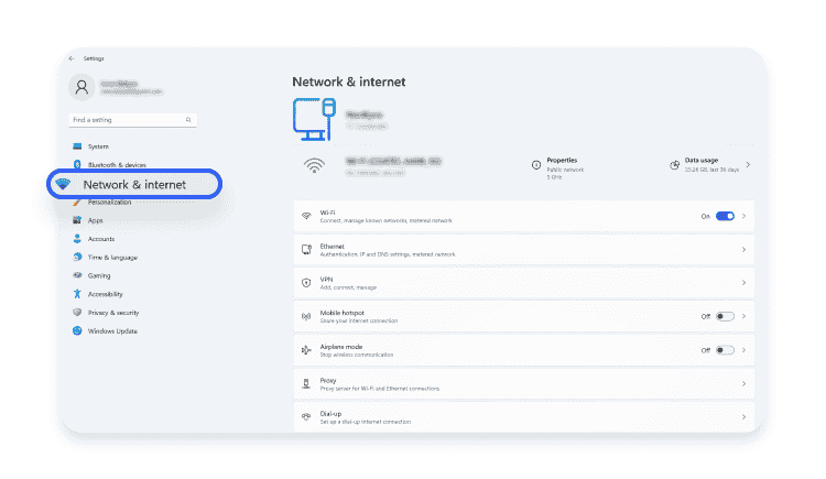 Win11 network and internet