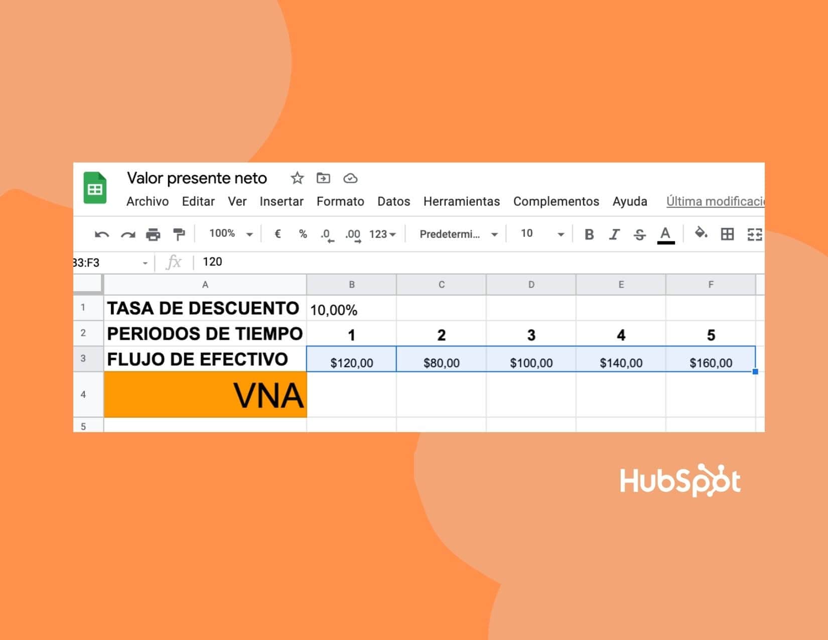 Cómo calcular el VPN en Excel: flujos de efectivo