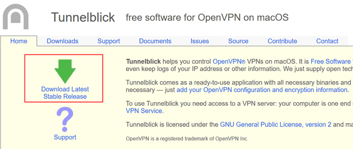 OpenVPN Mac Connection to Community Edition with Tunnelblick - Step 1