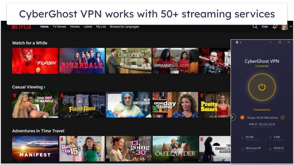 🥉3. CyberGhost VPN — Great Streaming Support With Dedicated IP Addresses