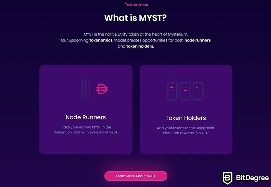 mysterium VPN:token holders and node runners.