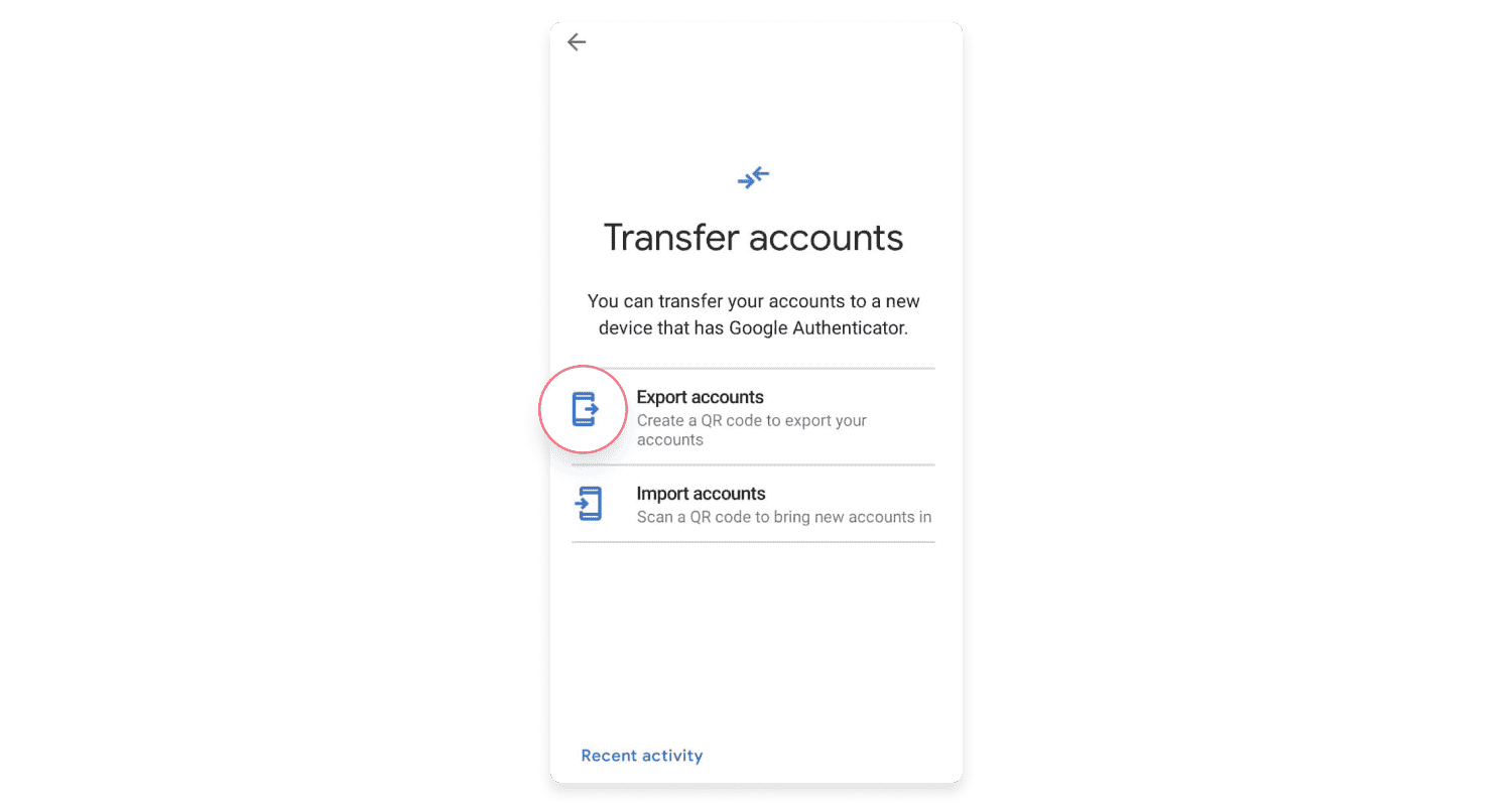 Transfer accounts