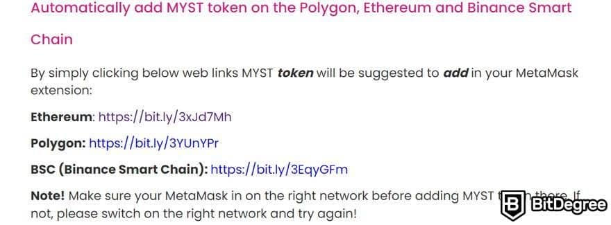 mysterium-VPN:add MYST.