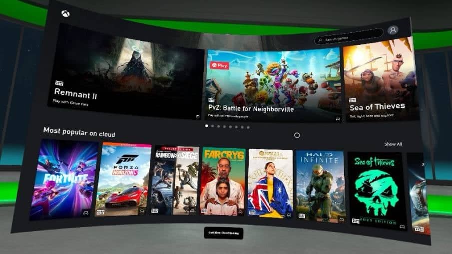 Xbox Cloud Gaming app library