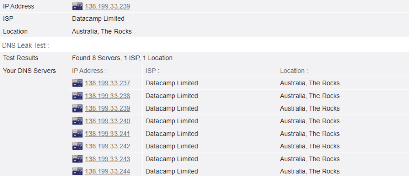 Proton VPN DNS leak test