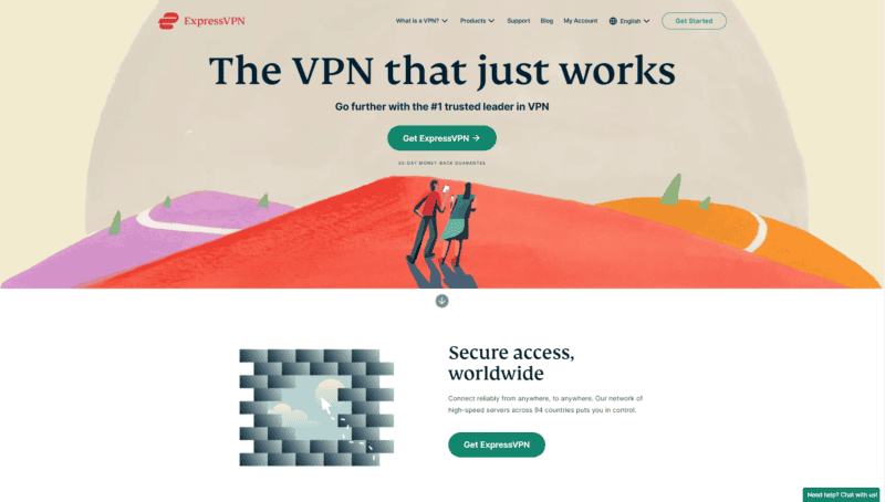 Express VPN home page