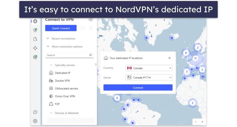 4 . nordvpn — High-End Security Features for Safe Browsing With a Dedicated IP Address