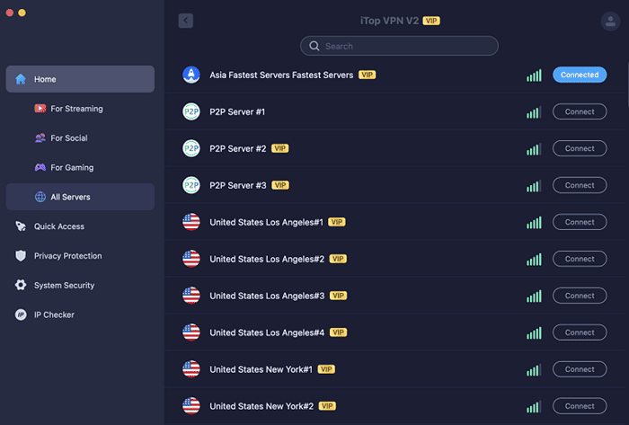 How to Use the Best OpenVPN Mac Alternative - iTop VPN - All Servers