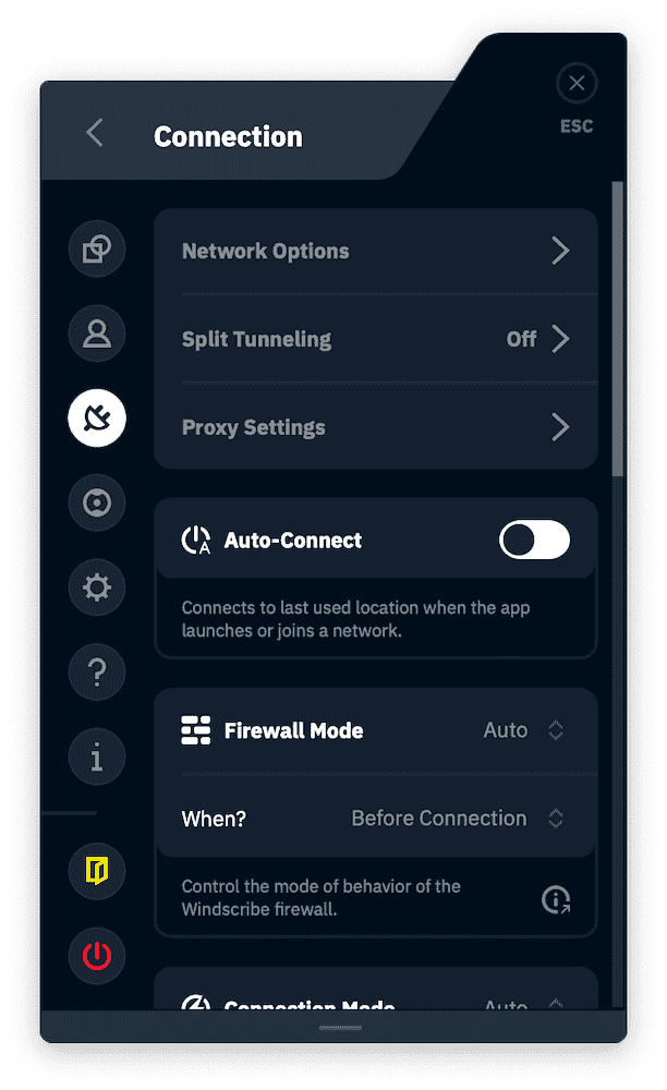 windscribe app settings