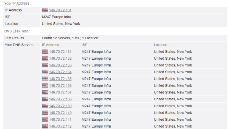 ProtonVPN DNS test