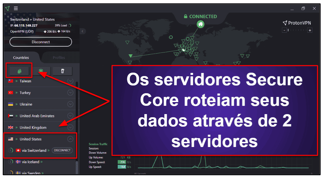 recurso do Proton VPN