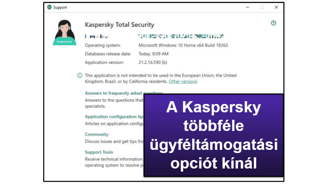 A Kaspersky ügyfélszolgálatáról