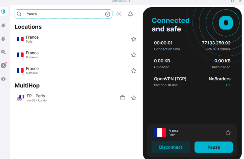surfshark open france