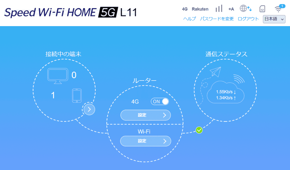 楽天モバイルの4G接続