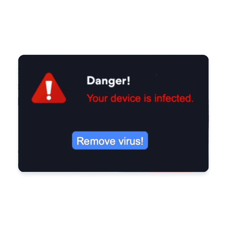 scareware website scam displaying fake virus popup