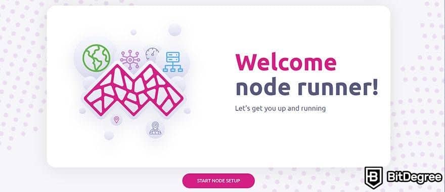 mysterium VPN:Node runner welcome page.