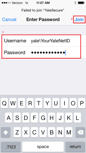 Username and Password fields