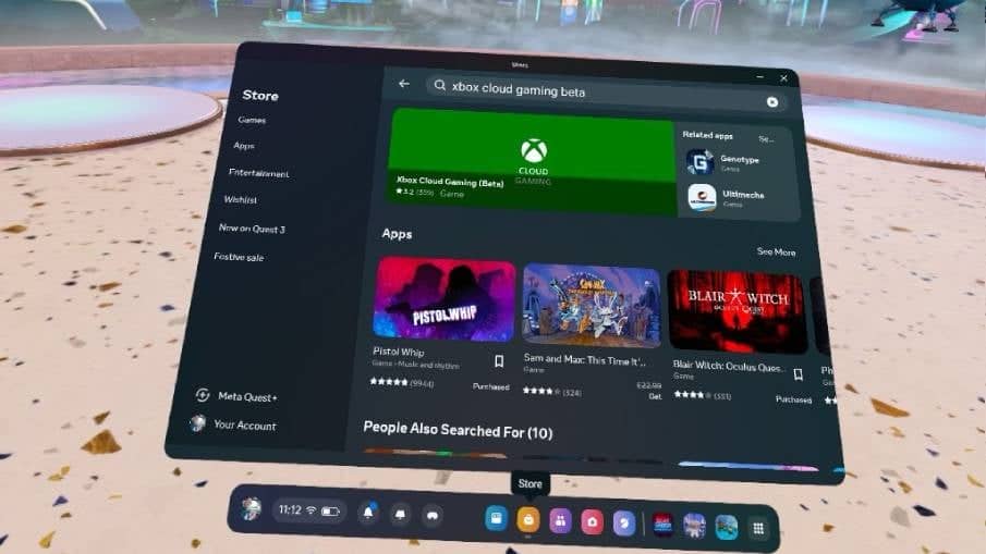 Xbox Cloud Gaming on the Meta Store