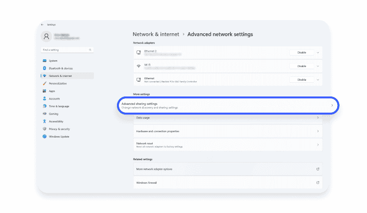 Win11 advanced sharing settings