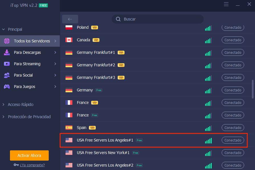 la dirección del servidor VPN