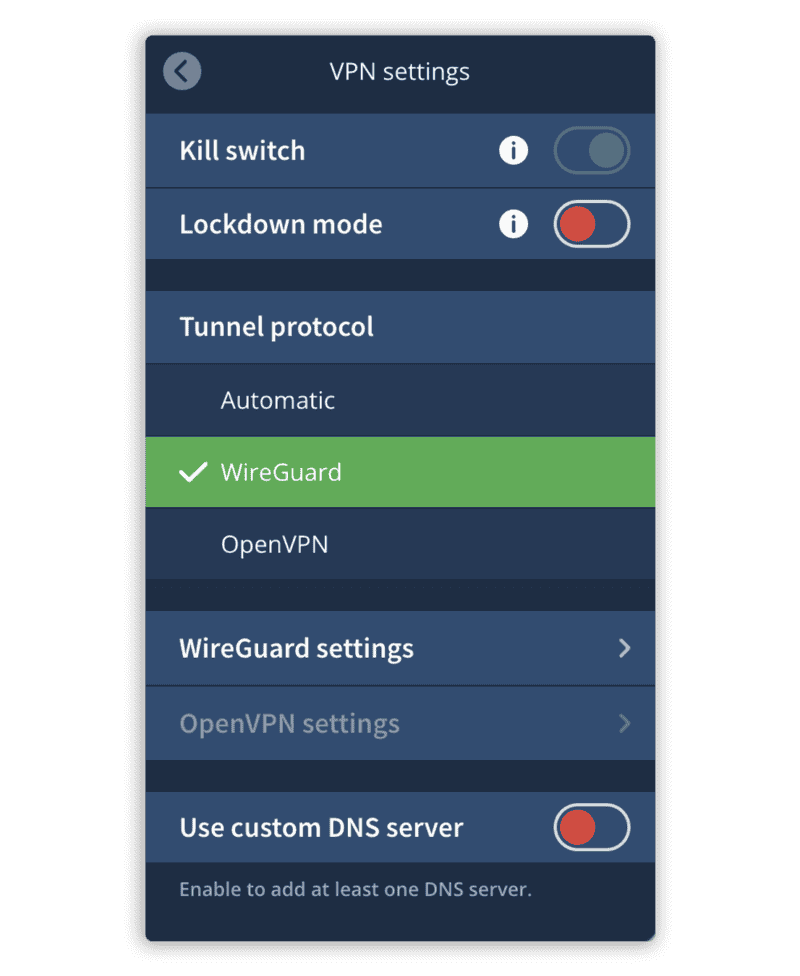 mullvad protocols