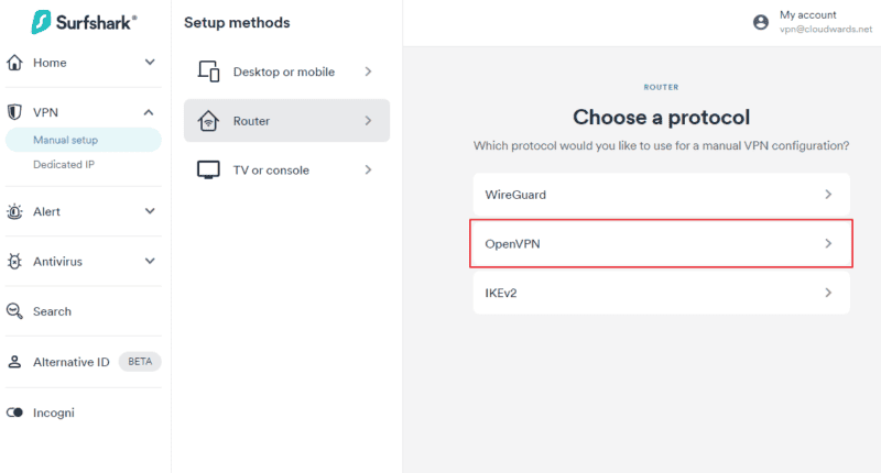 vpn manual setup