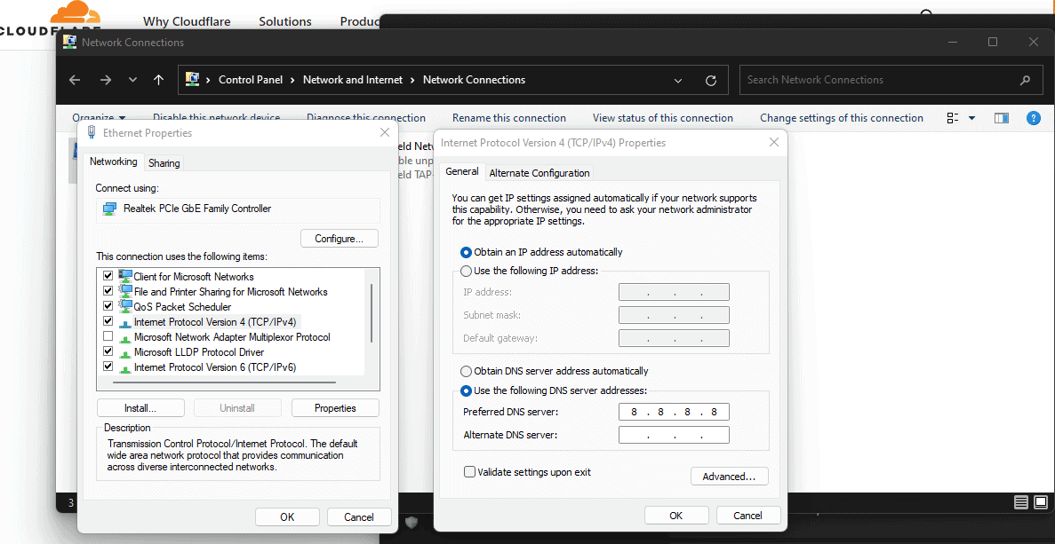 changing DNS step 2