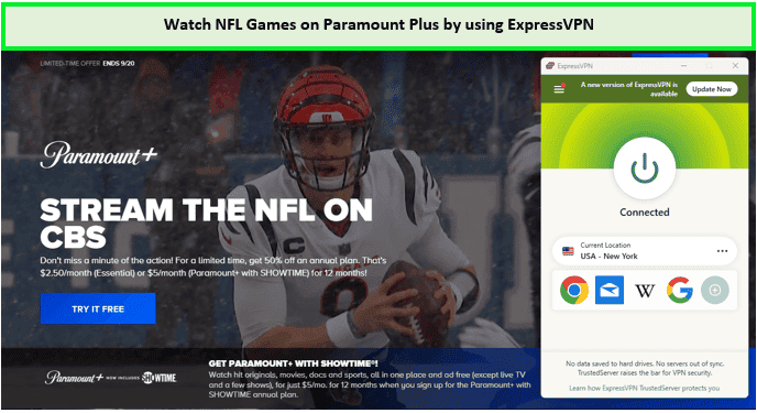 Watch NFL Games on Paramount Plus in UK