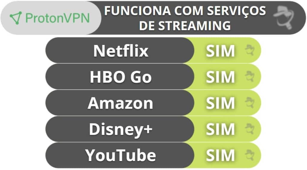 Suporte para Streaming e Torrent do Proton VPN