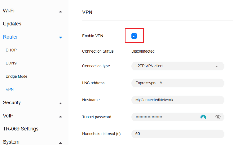 turning vpn connection off