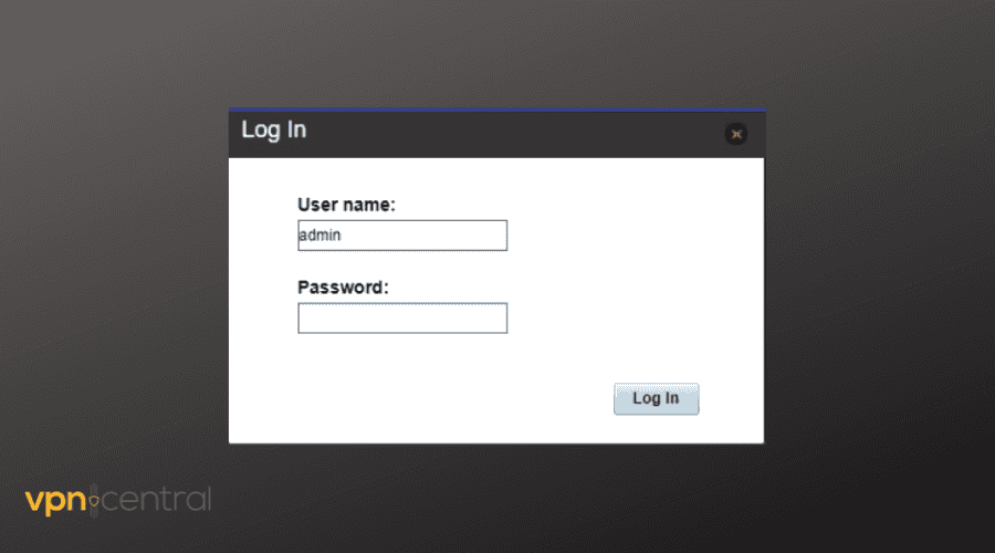 login to router admin panel