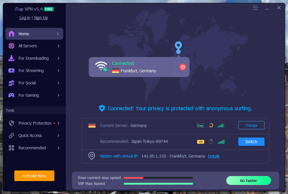 Connect iTop Free VPN Trial No Credit Card