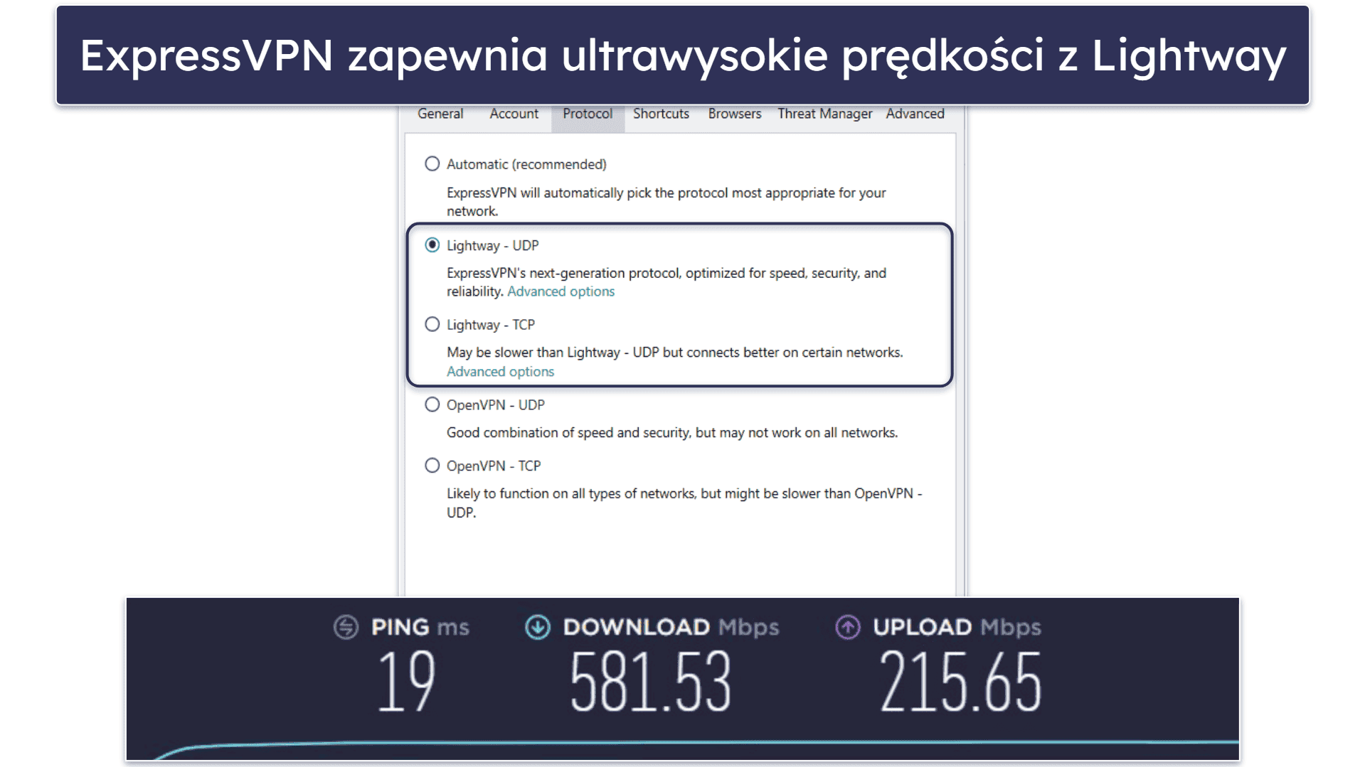 🥇1. ExpressVPN — najlepsza sieć VPN w 2024