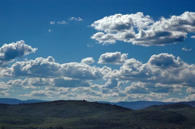 puffy  cloud on blue sky