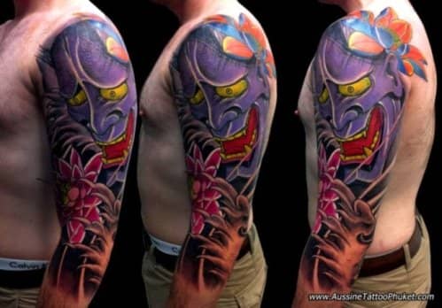 19 Japanese Mask Tattoo Sleeve