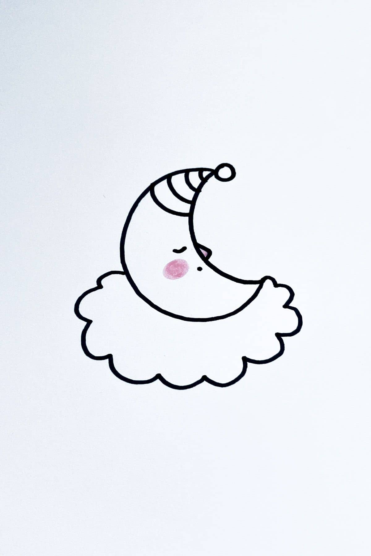 sleepy moon drawing