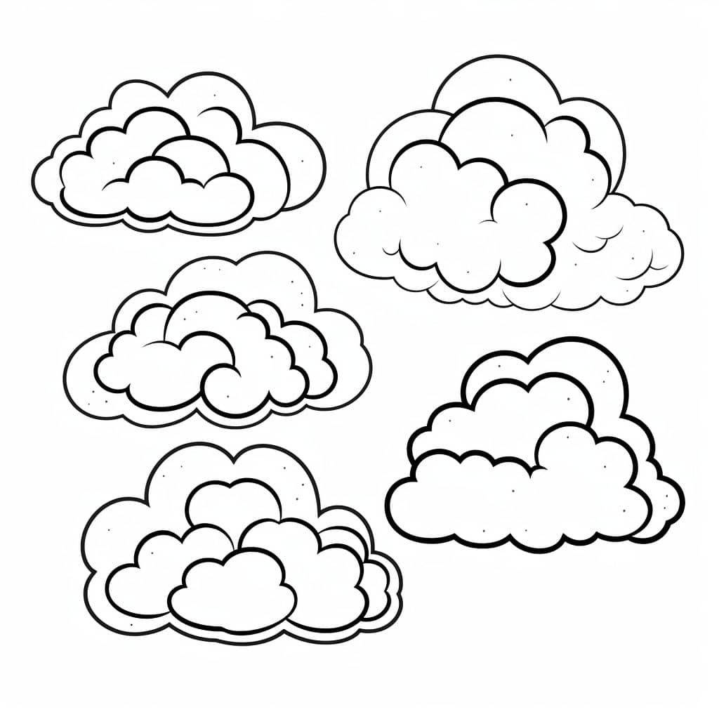 Clouds Color Sheets (Free + Printable)