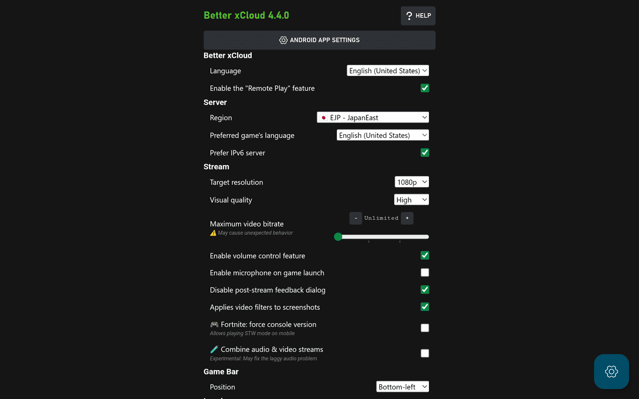 Script settings