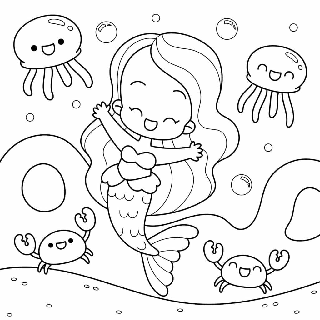 Outline of mermaid drawing