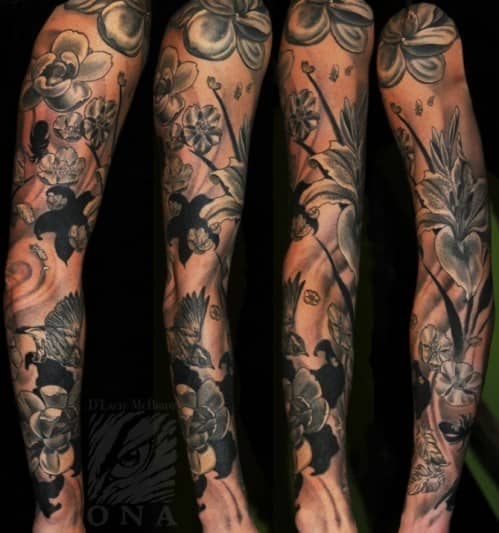 36 Japanese Tattoo Sleeve Black And Grey