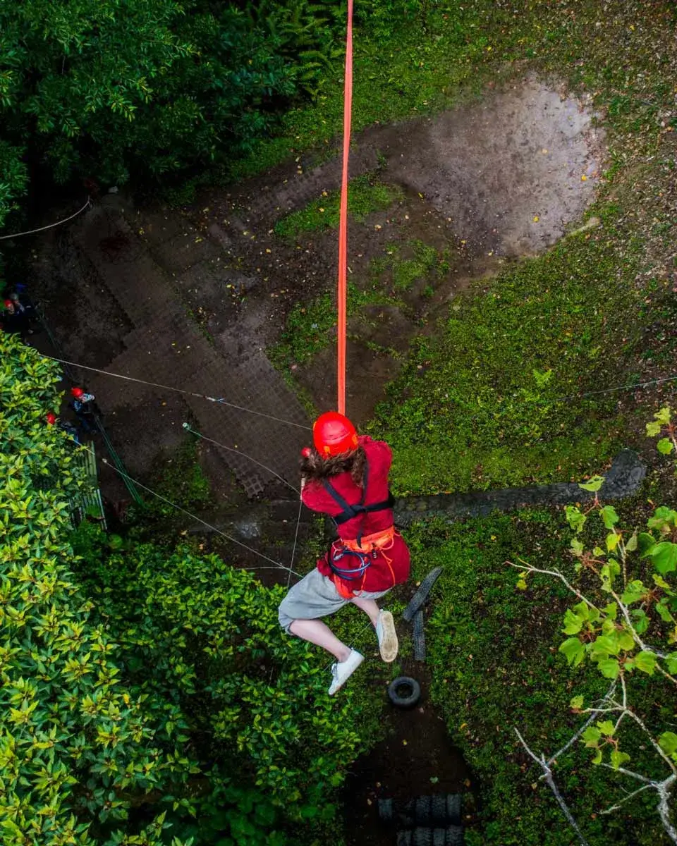 Tarzan swing at 100 % Aventura in Monteverde, Costa Rica