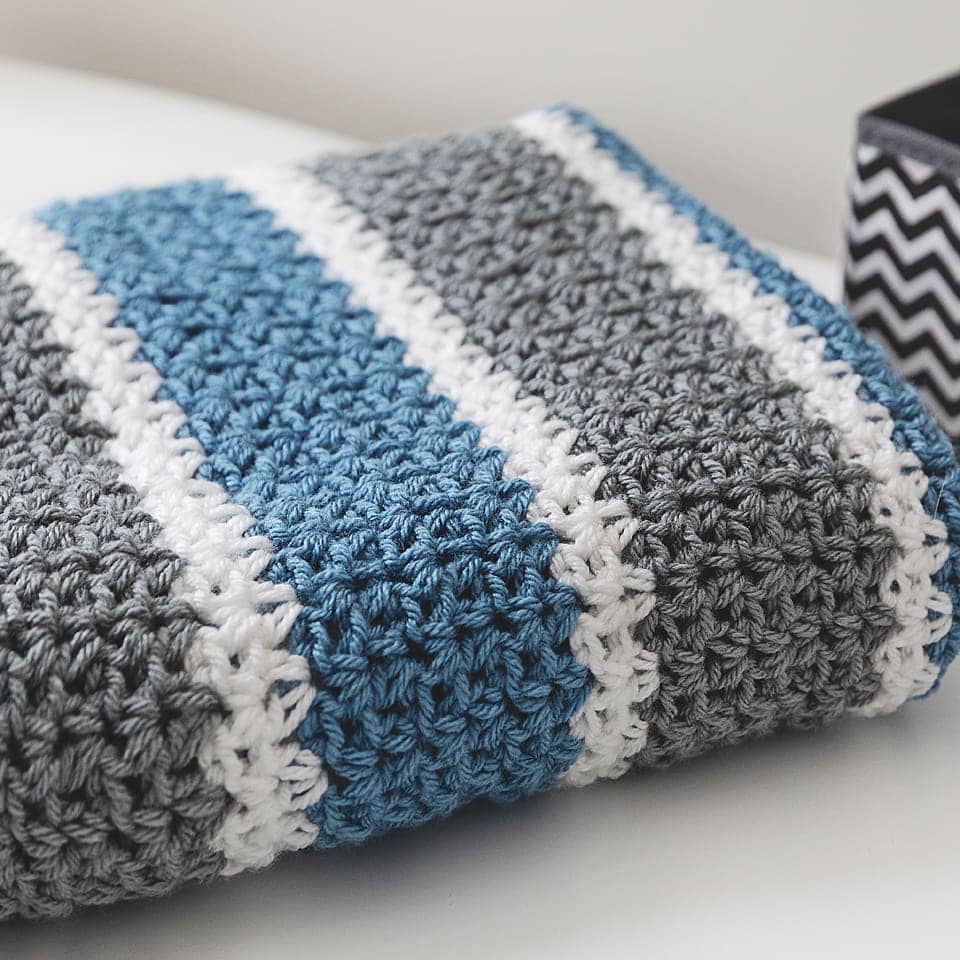 Striped Crochet Baby Blanket Pattern