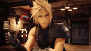 Cloud drinks Tifas cocktail from FFVII remake