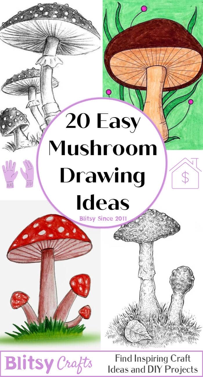 20 Easy Mushroom Drawing Ideas