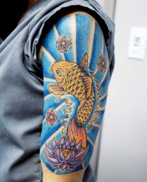 01 Japanese Koi Tattoo Sleeve Designs