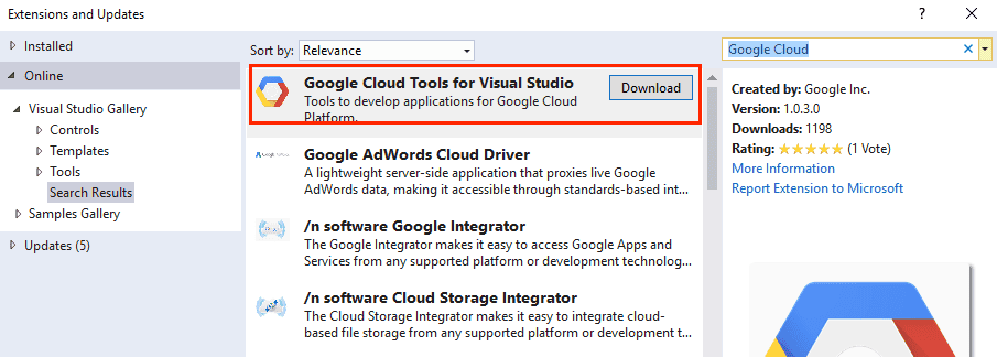 Install and use Cloud Tools for Visual Studio