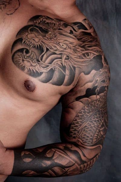 Half Sleeve Chest Tattoo