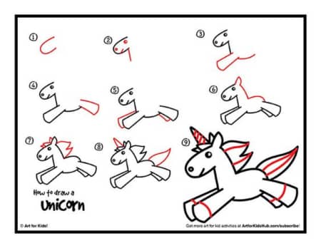 Jumping Unicorn Drawing