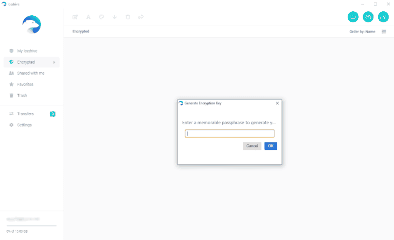 icedrive client side encryption encrypted folder