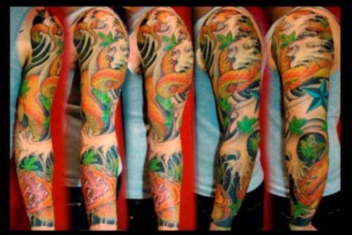 28 Japanese Snake Tattoo Sleeve